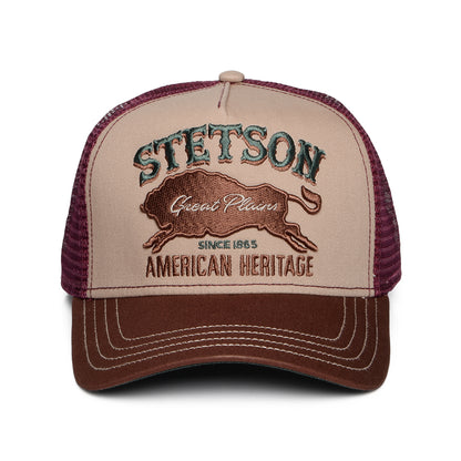Gorra Trucker Great Plains de Stetson - Marrón-Vino