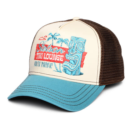 Gorra de camionero Tiki Lounge de Stetson - Crema-Verde Azulado-Marrón
