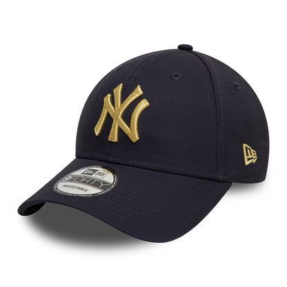Gorra de béisbol 9FORTY MLB Metallic New York Yankees de New Era - Azul Marino-Dorado