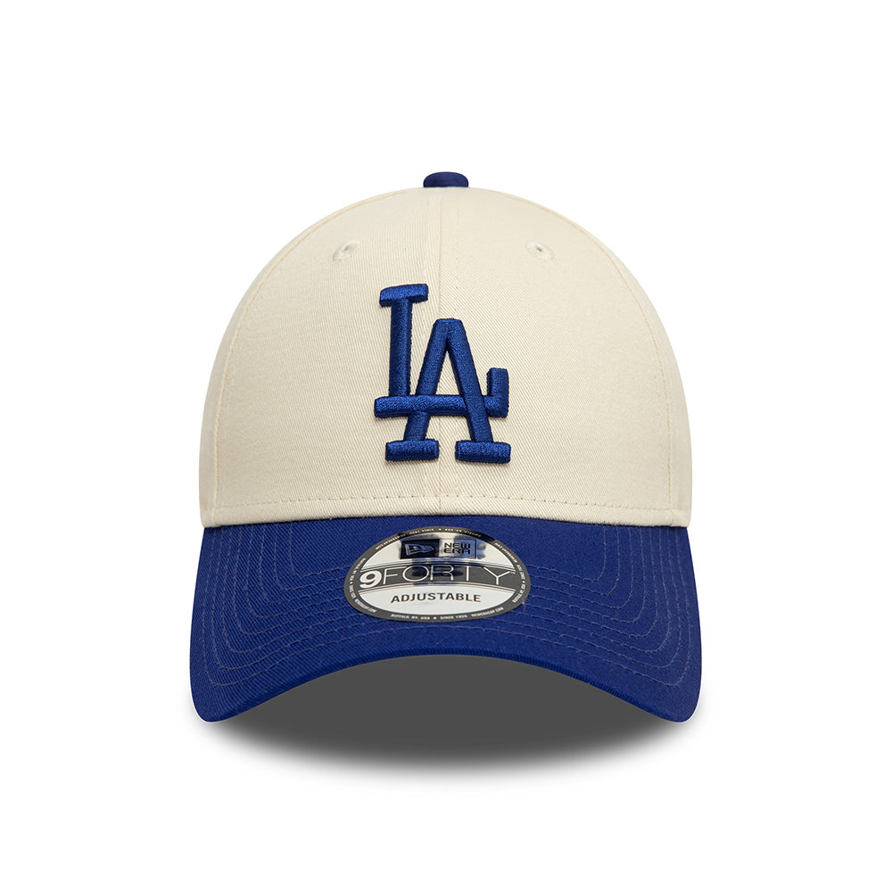 Gorra de béisbol 9FORTY - MLB Colourblock L.A. Dodgers de New Era - Crema-Azul Real