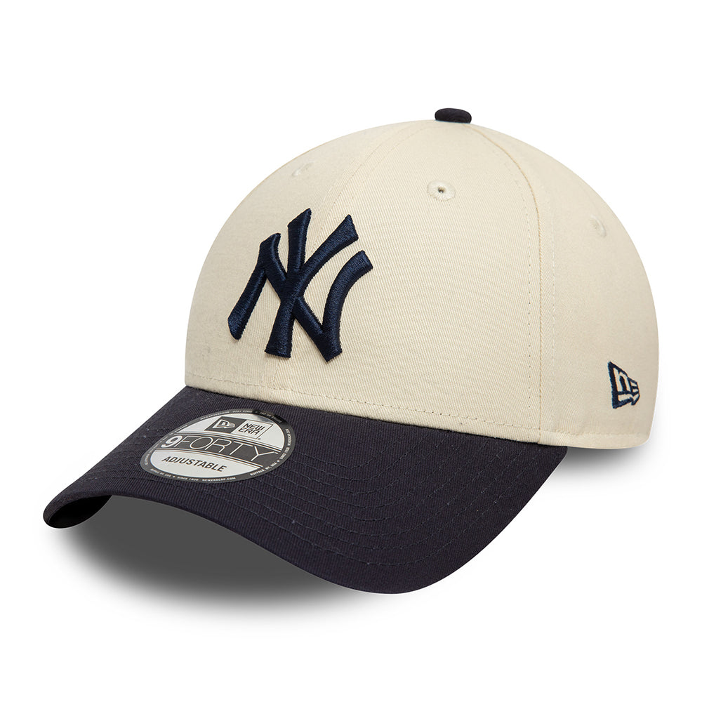 Gorra de béisbol 9FORTY - MLB Colourblock New York Yankees de New Era - Crema-Azul Marino