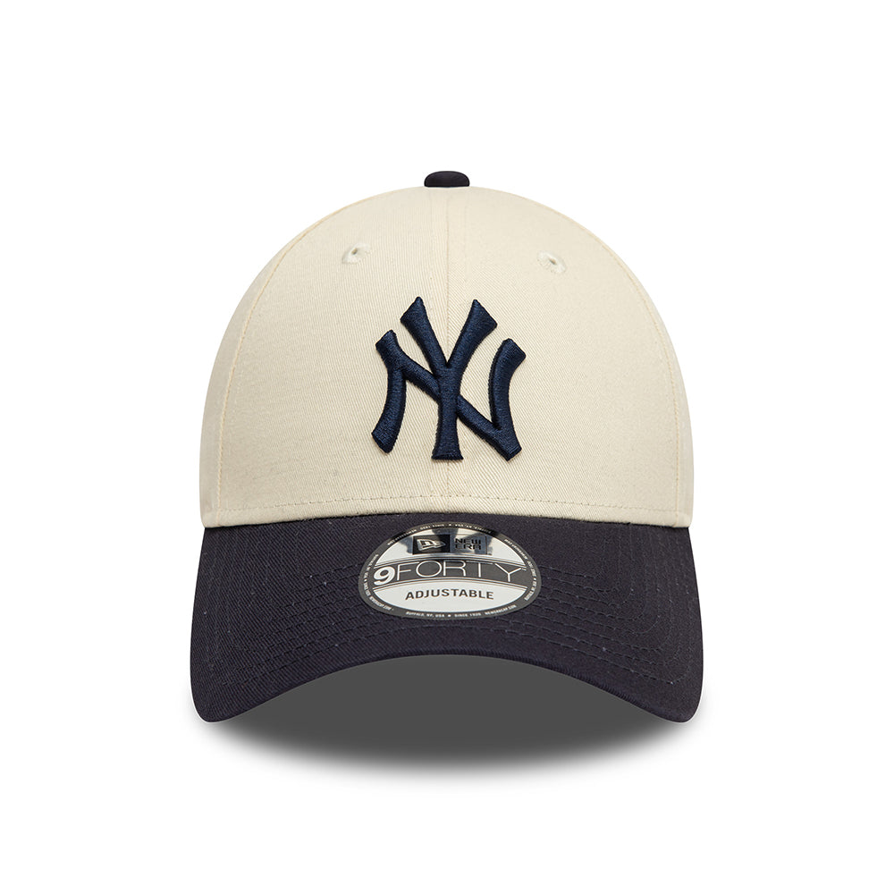 Gorra de béisbol 9FORTY - MLB Colourblock New York Yankees de New Era - Crema-Azul Marino