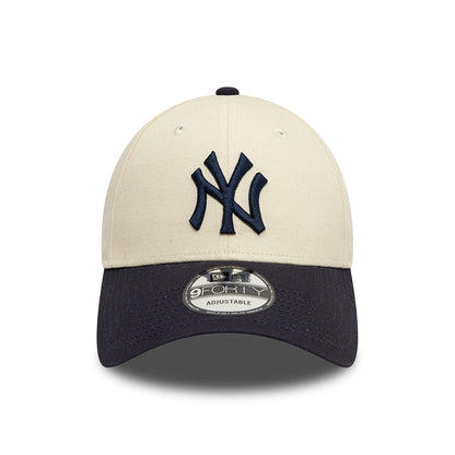 Gorra de béisbol 9FORTY - MLB Colourblock New York Yankees de New Era - Crema-Azul Marino