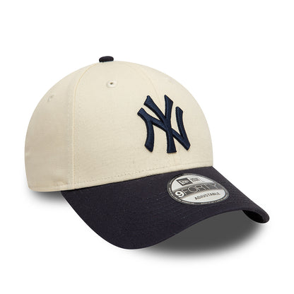 Gorra de béisbol 9FORTY - MLB Colourblock New York Yankees de New Era - Crema-Azul Marino