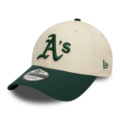 Gorra de béisbol 9FORTY MLB Colourblock Oakland Athletics de New Era - Crema-Verde Oscuro