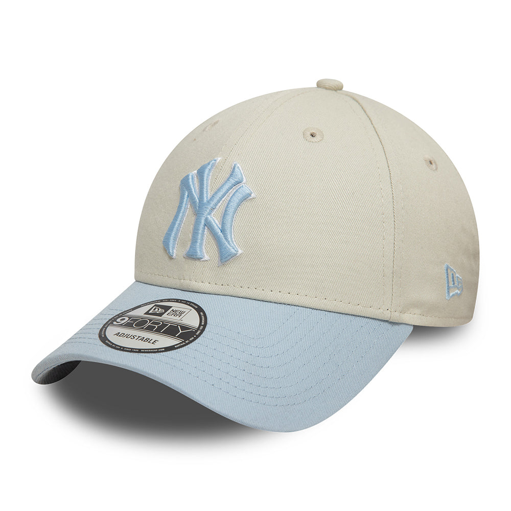 Gorra de béisbol 9FORTY - MLB World Series Patch New York Yankees de New Era - Blanco Marfil-Azul Claro