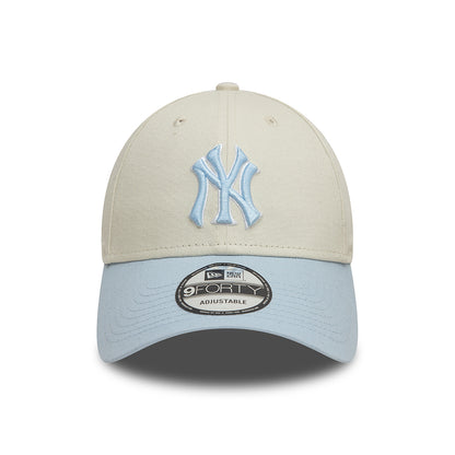 Gorra de béisbol 9FORTY - MLB World Series Patch New York Yankees de New Era - Blanco Marfil-Azul Claro