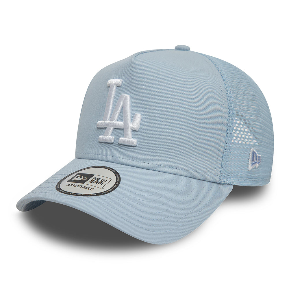 Gorra Trucker A-Frame MLB League Essential L.A. Dodgers de New Era - Azul Claro-Blanco