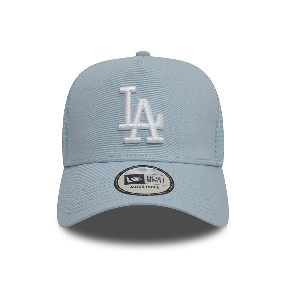 Gorra Trucker A-Frame MLB League Essential L.A. Dodgers de New Era - Azul Claro-Blanco