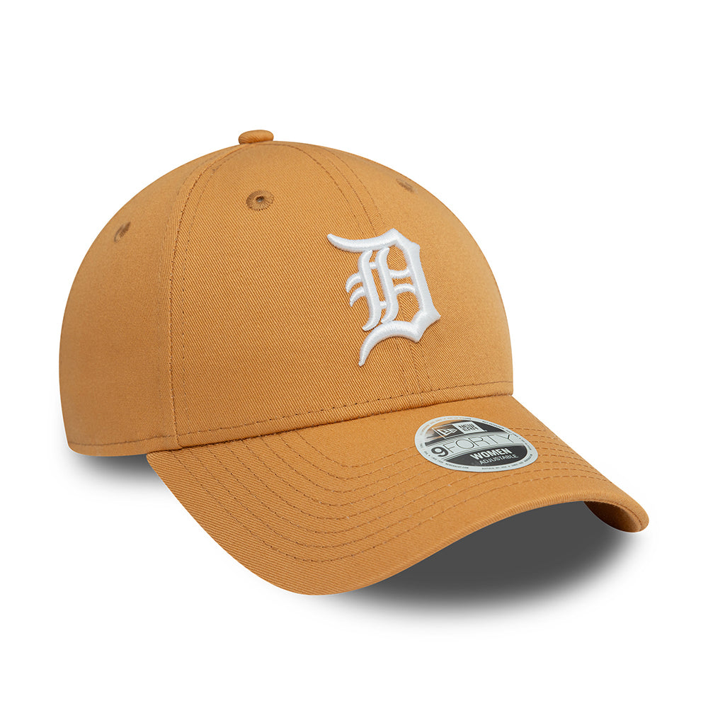 Gorra de béisbol 9FORTY MLB League Essential Detroit Tigers para mujeres de New Era - Arena Oscuro-Blanco