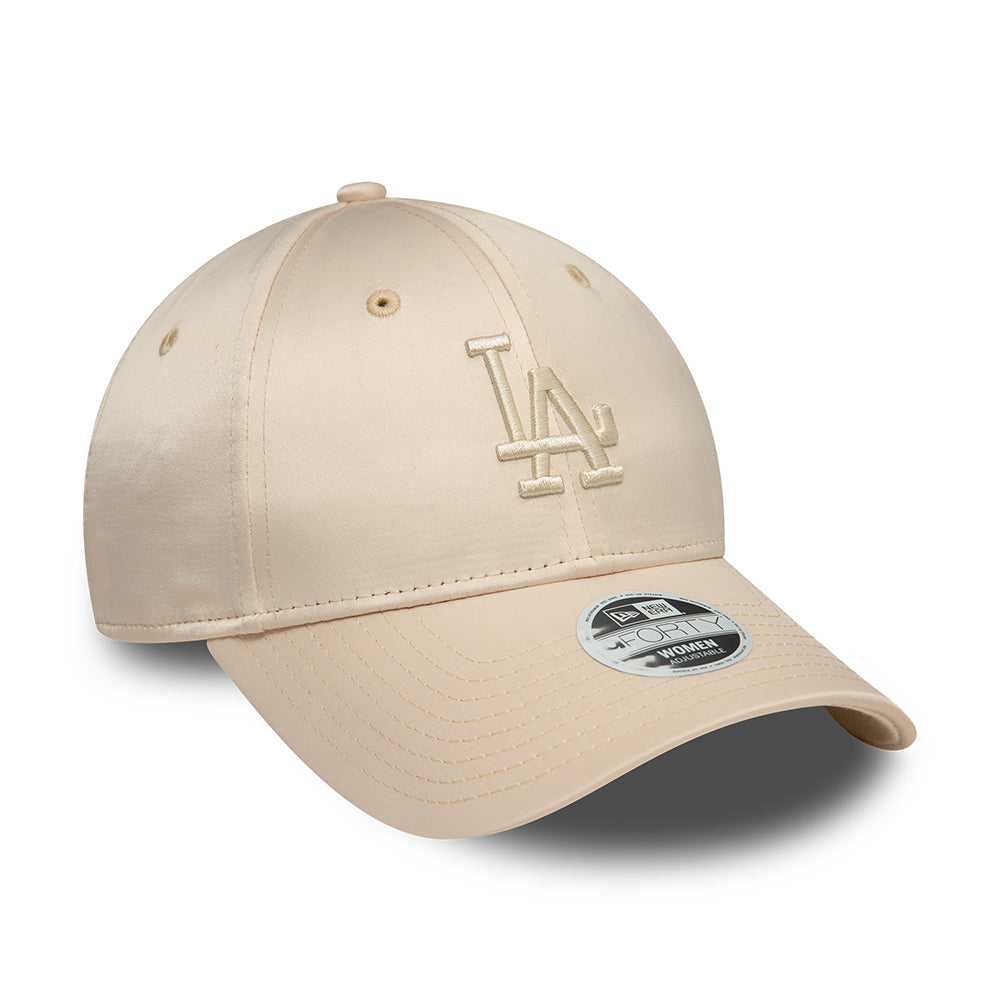Gorra de béisbol 9FORTY MLB Satin L.A. Dodgers para mujeres de New Era - Piedra