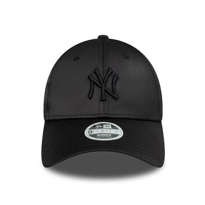 Gorra de béisbol 9FORTY MLB Satin New York Yankees para mujeres de New Era - Negro sobre Negro
