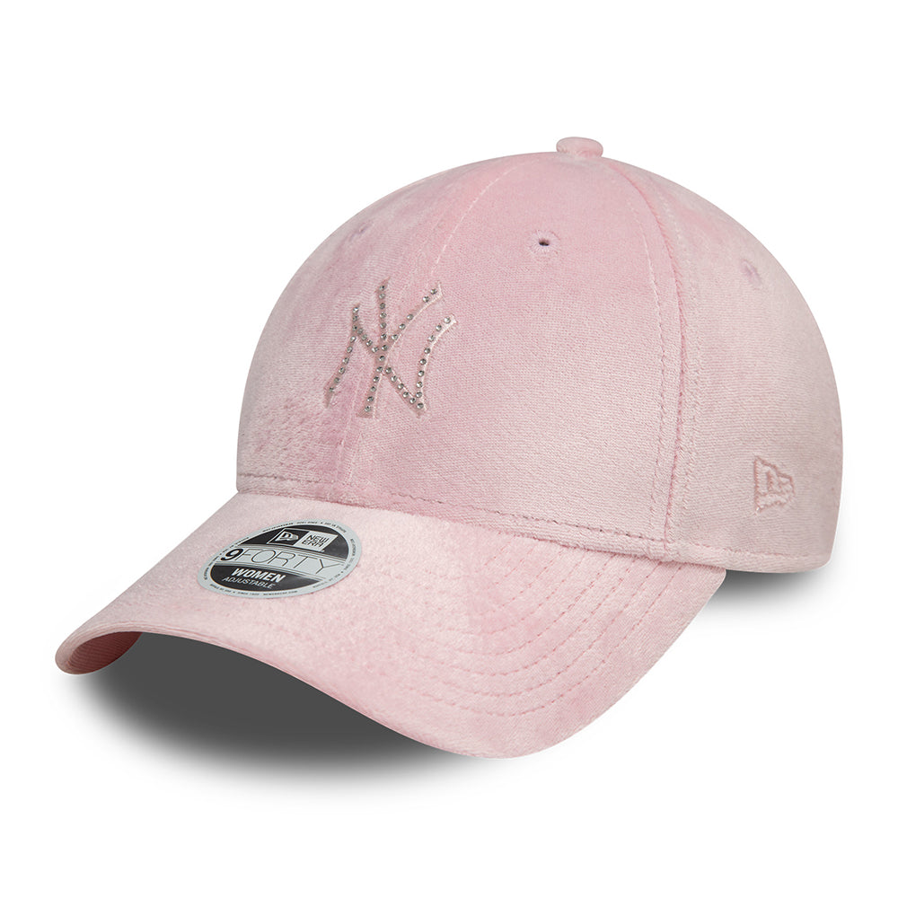 Gorra de béisbol 9FORTY - MLB Diamante Velour New York Yankees de New Era - Rosa