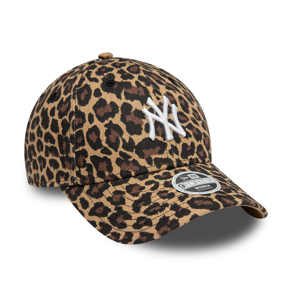 Gorra de béisbol 9FORTY - MLB Leopard New York Yankees para mujeres de New Era - Marrón-Blanco