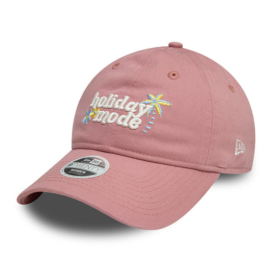 Gorra de béisbol 9TWENTY - NE Phrase Holiday Mode de algodón orgánico para mujeres de New Era - Rosa Oscuro