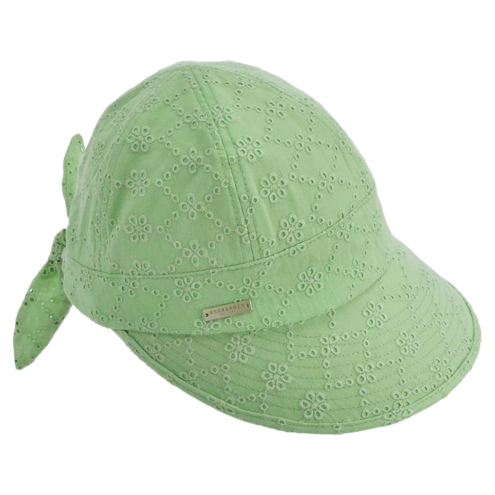 Gorra de Sol enmarcadora de cara de algodón de encaje de Seeberger - Menta