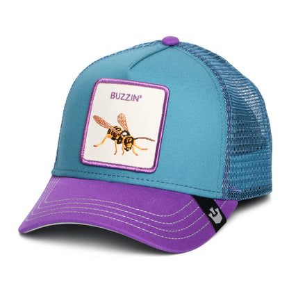 Gorra Trucker Buzzin Bug de Goorin - Verde Azulado-Morado