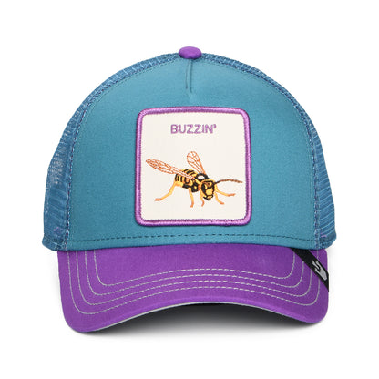Gorra Trucker Buzzin Bug de Goorin - Verde Azulado-Morado