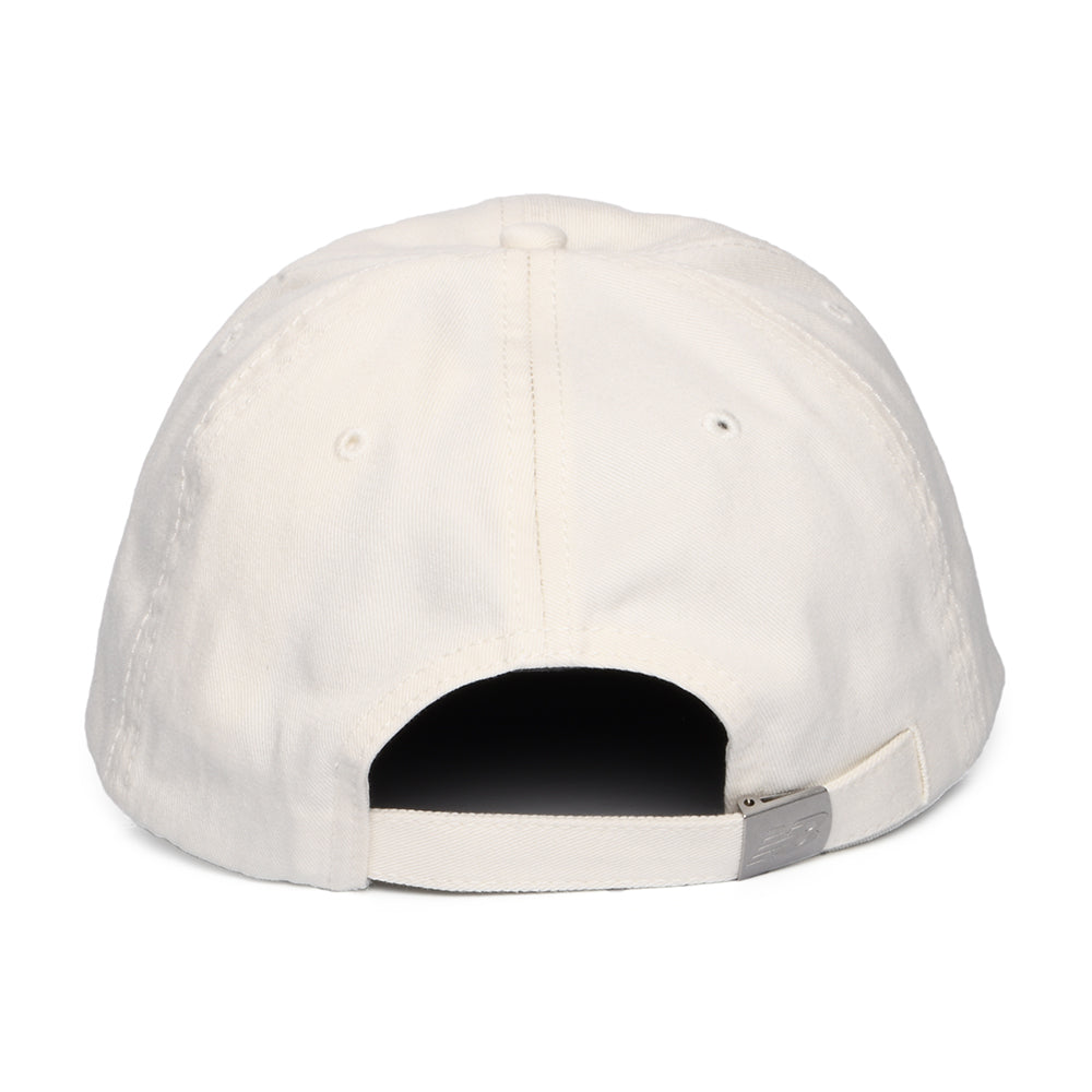 Gorra de béisbol Parche logo de NB de sarga de algodón de New Balance - Blanco Roto