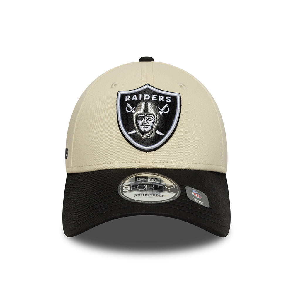 Gorra de béisbol 9FORTY - NFL Wordmark Las Vegas Raiders de New Era - Crema-Negro