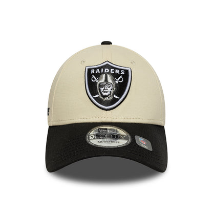 Gorra de béisbol 9FORTY - NFL Wordmark Las Vegas Raiders de New Era - Crema-Negro