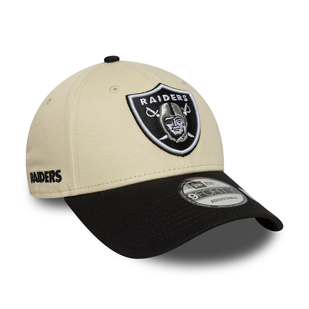 Gorra de béisbol 9FORTY - NFL Wordmark Las Vegas Raiders de New Era - Crema-Negro