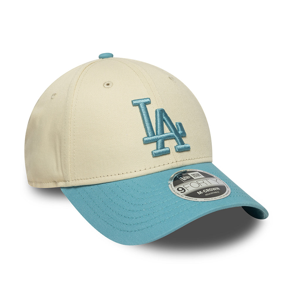Gorra de béisbol 9FORTY - MLB Colourblock L.A. Dodgers de New Era - Crema-Azul Cielo