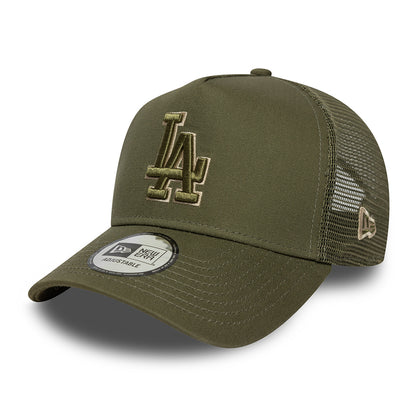 Gorra de camionero A-Frame MLB Outline L.A. Dodgers de New Era - Verde Oliva