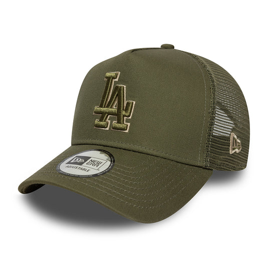Gorra de camionero A-Frame MLB Outline L.A. Dodgers de New Era - Verde Oliva