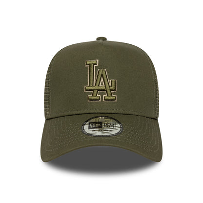Gorra de camionero A-Frame MLB Outline L.A. Dodgers de New Era - Verde Oliva