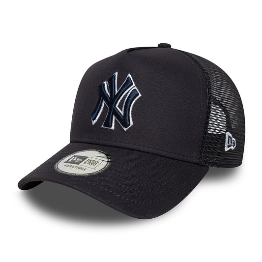 Gorra de camionero A-Frame MLB Outline New York Yankees de New Era - Azul Marino
