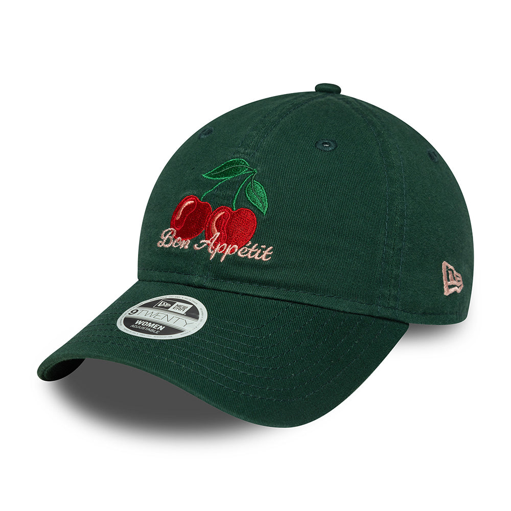 Gorra de béisbol 9TWENTY NE Phrase Bon Appetit de New Era - Verde Oscuro