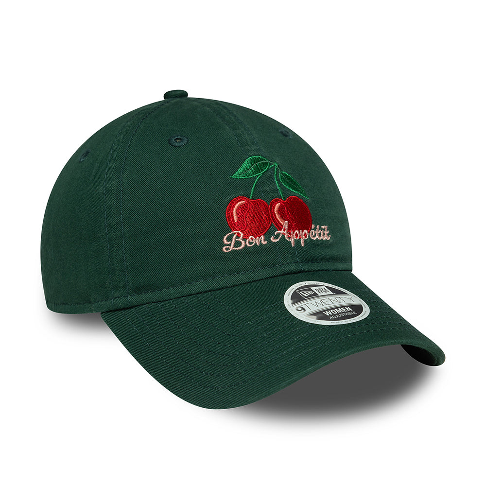Gorra de béisbol 9TWENTY NE Phrase Bon Appetit de New Era - Verde Oscuro
