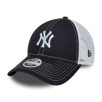 Gorra de camionero 9TWENTY MLB Washed New York Yankees de New Era - Azul Marino-Blanco