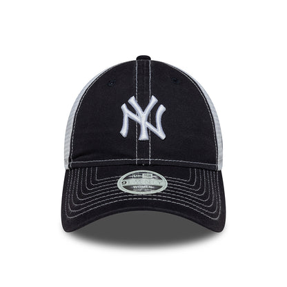 Gorra de camionero 9TWENTY MLB Washed New York Yankees de New Era - Azul Marino-Blanco