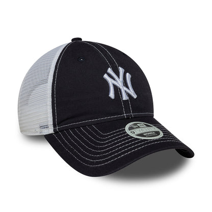 Gorra de camionero 9TWENTY MLB Washed New York Yankees de New Era - Azul Marino-Blanco