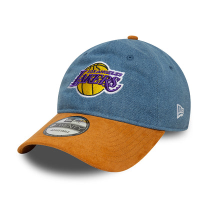 Gorra de béisbol 9TWENTY NBA Denim Midi L.A. Lakers de New Era - Azul-Beige Arena