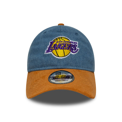 Gorra de béisbol 9TWENTY NBA Denim Midi L.A. Lakers de New Era - Azul-Beige Arena