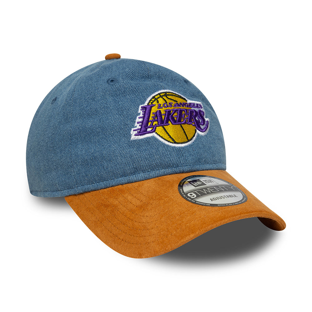Gorra de béisbol 9TWENTY NBA Denim Midi L.A. Lakers de New Era - Azul-Beige Arena