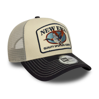 Gorra de camionero A-Frame Animal Patch Pato de New Era - Crema-Azul Marino
