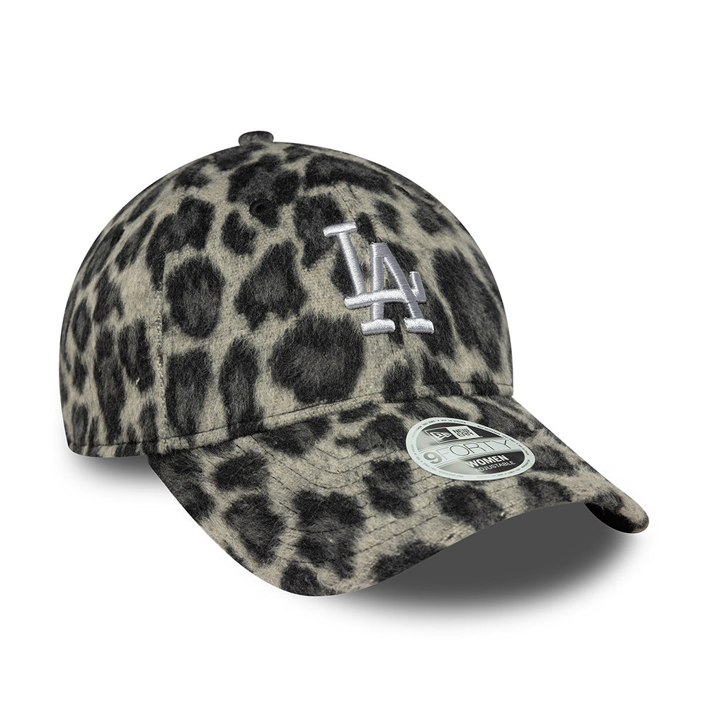 Gorra de béisbol mujeres 9FORTY MLB Cosy Animal L.A. Dodgers de New Era - Leopardo Gris
