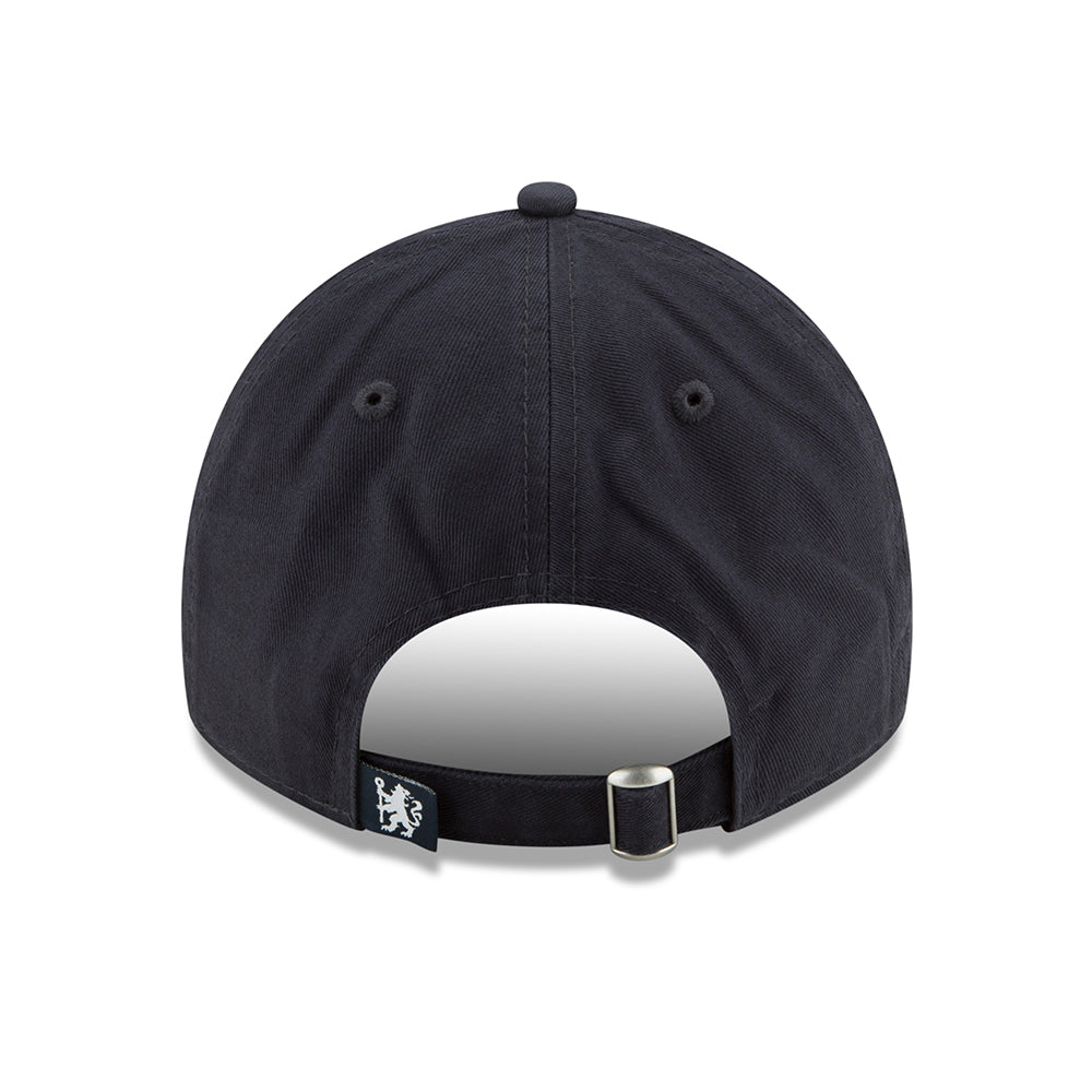 Gorra de béisbol 9TWENTY con cresta de león bordada Chelsea FC de New Era - Azul Marino-Blanco