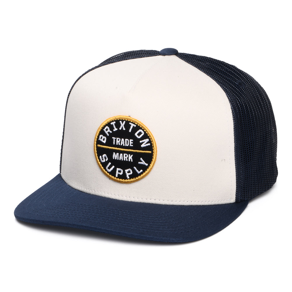 Gorra de camionero Oath MP de Brixton - Blanco Roto-Indigo