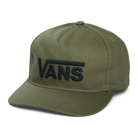 Gorra Snapback Drop V Logo visera curvada de Vans - Verde Oliva-Negro