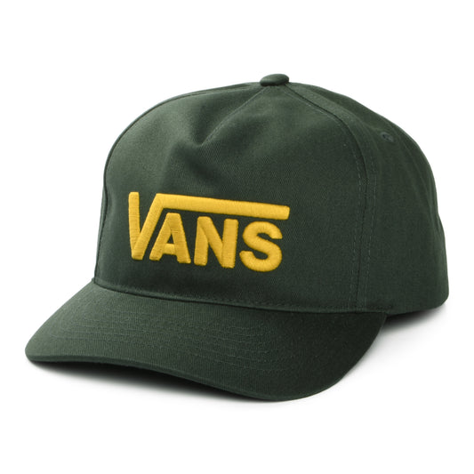 Gorra Snapback Drop V Logo visera curvada de Vans - Verde Musgo Oscuro-Amarillo