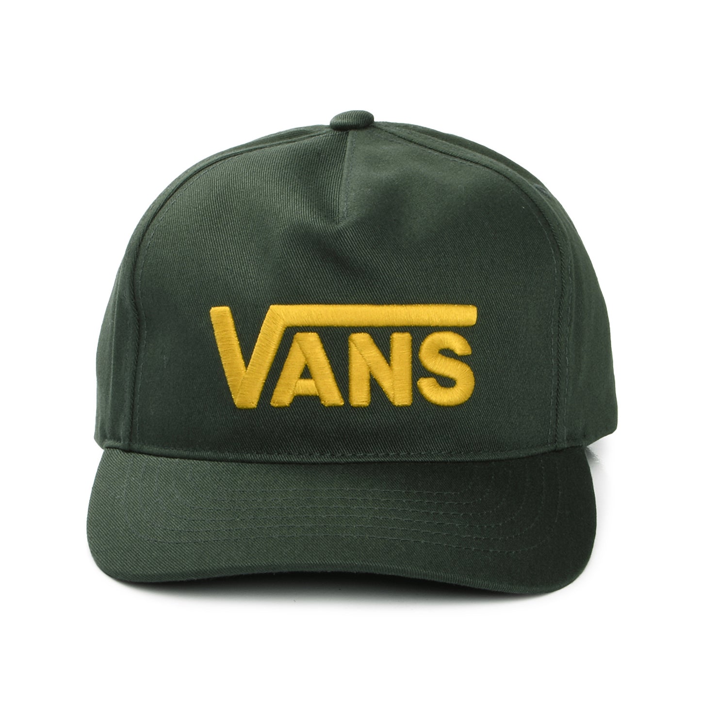 Gorra Snapback Drop V Logo visera curvada de Vans - Verde Musgo Oscuro-Amarillo