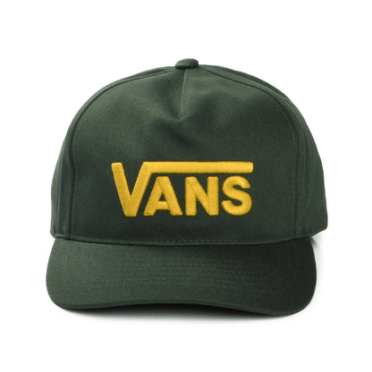 Gorra Snapback Drop V Logo visera curvada de Vans - Verde Musgo Oscuro-Amarillo