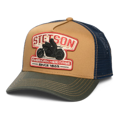 Gorra de camionero Motocicleta de Stetson - Beige Arena-Verde Oliva-Azul Marino