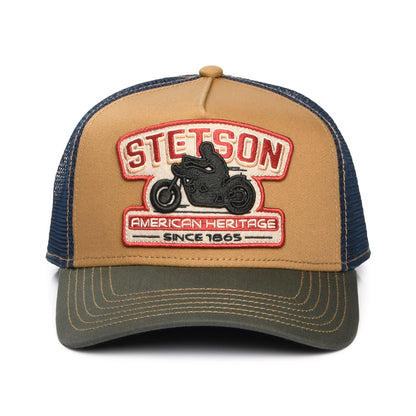Gorra de camionero Motocicleta de Stetson - Beige Arena-Verde Oliva-Azul Marino