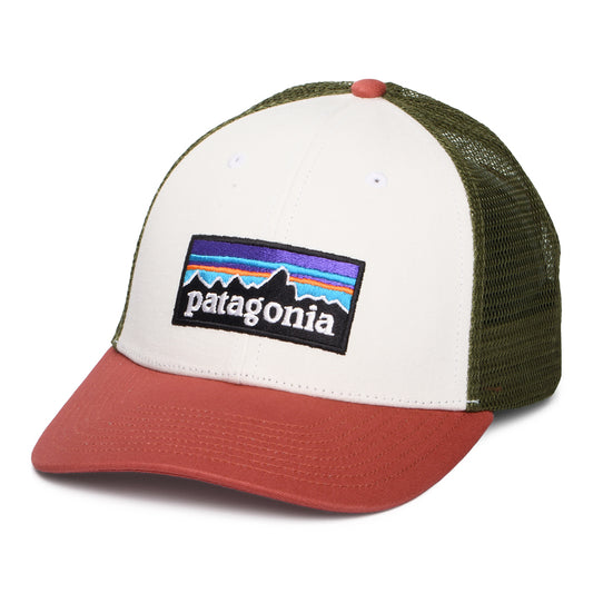 Gorra Trucker P-6 Logo LoPro de algodón orgánico de Patagonia - Blanco-Arcilla-	Verde Oliva
